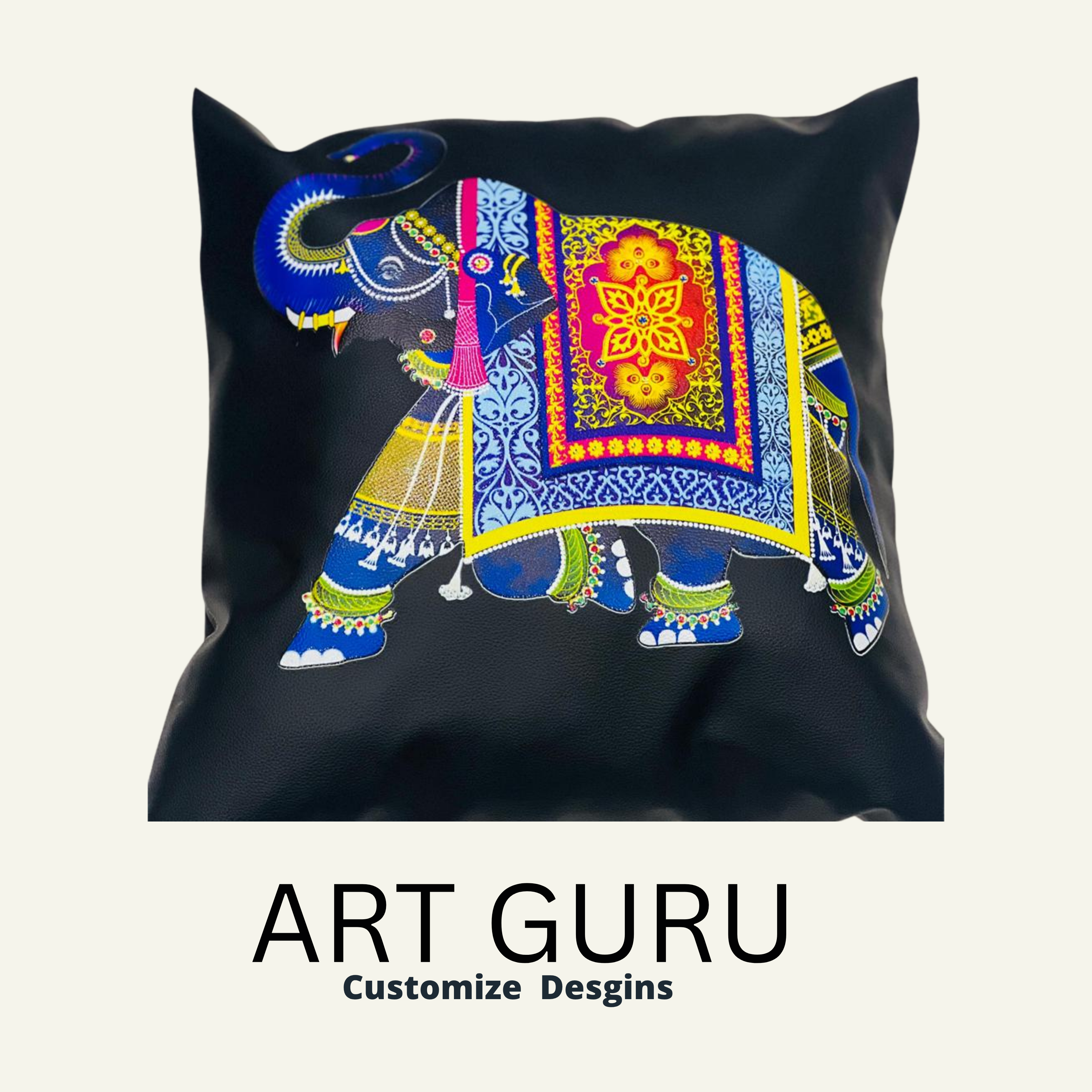 3D Elephant Leather Cushion