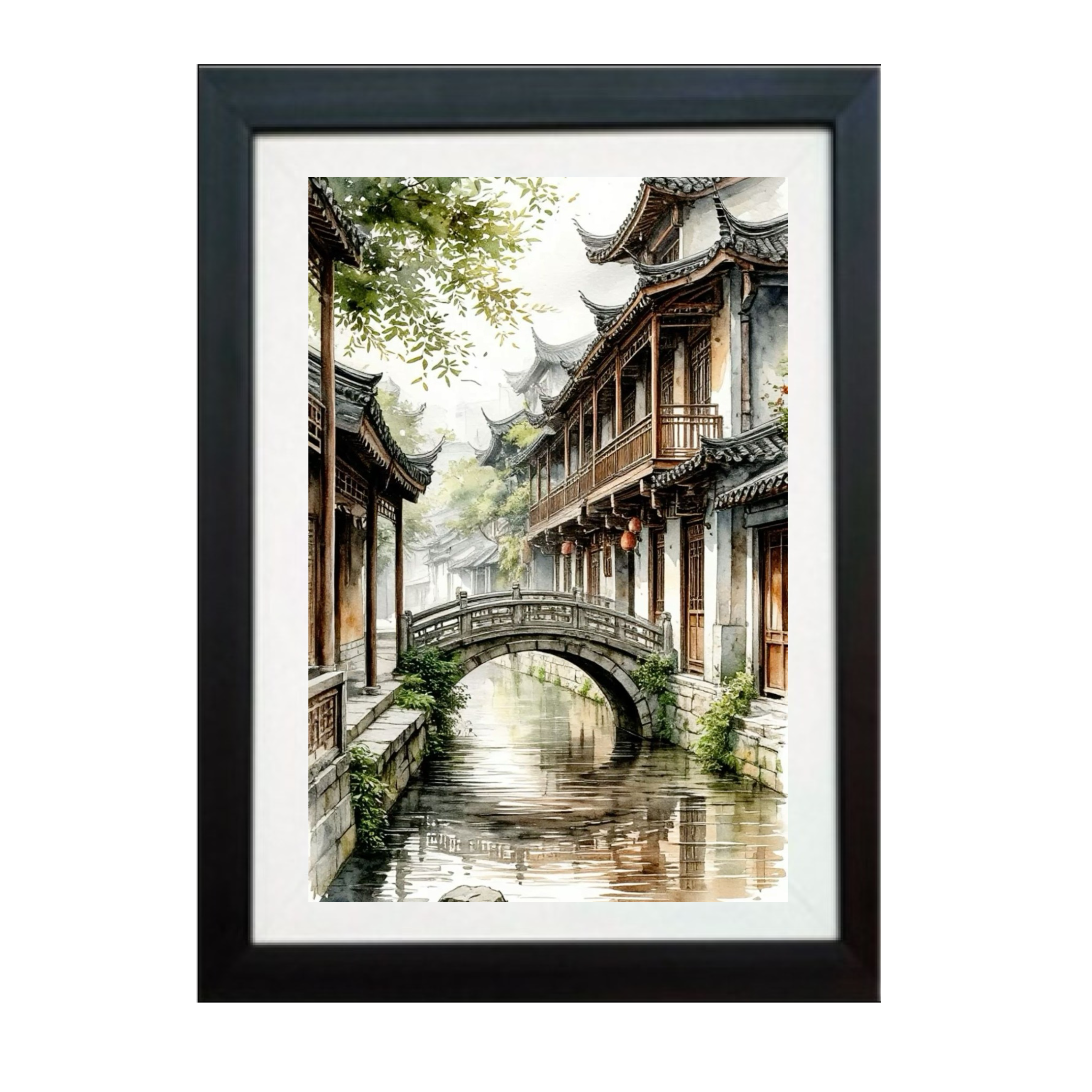 Ancient Chinese Bridge Wall Frame