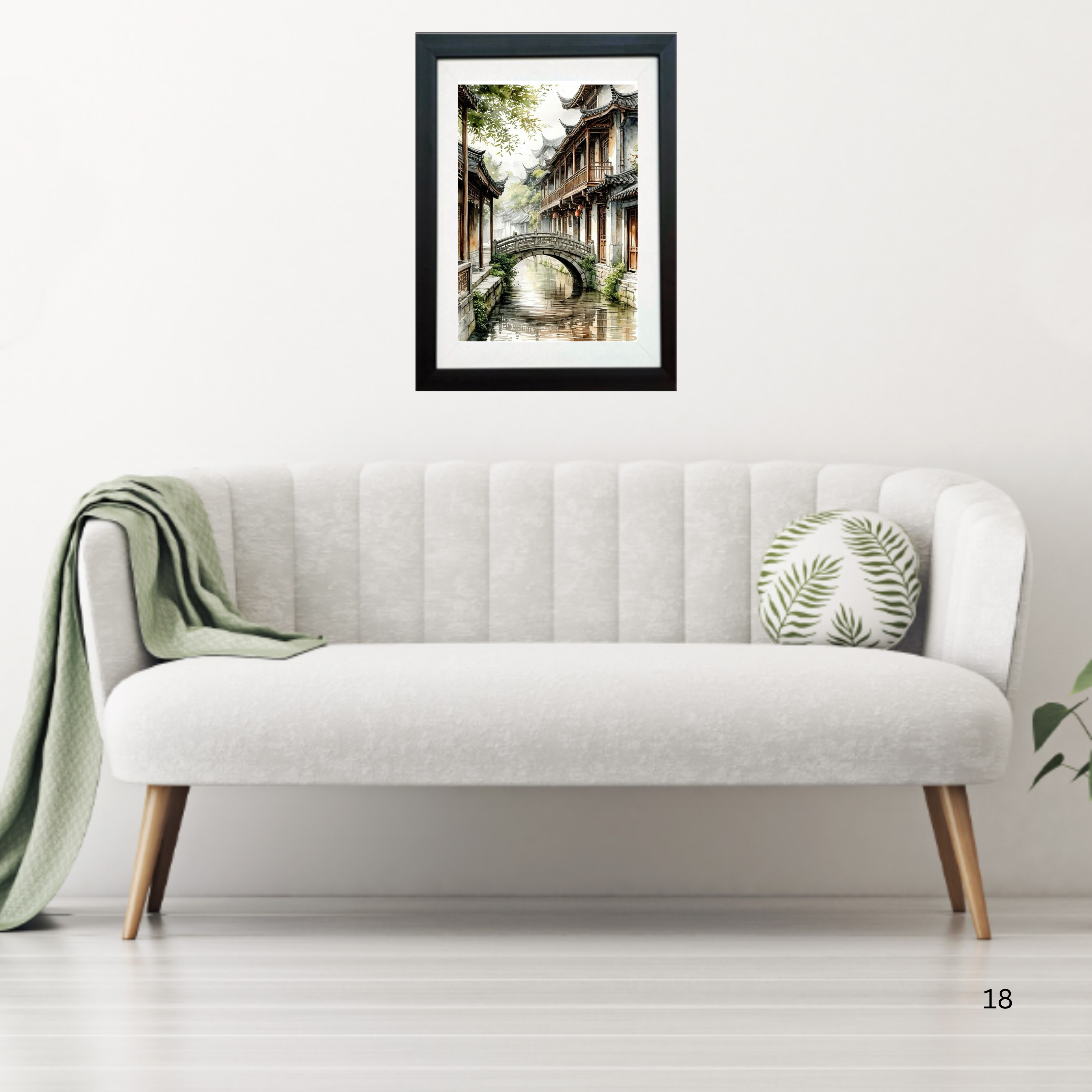 Ancient Chinese Bridge Wall Frame