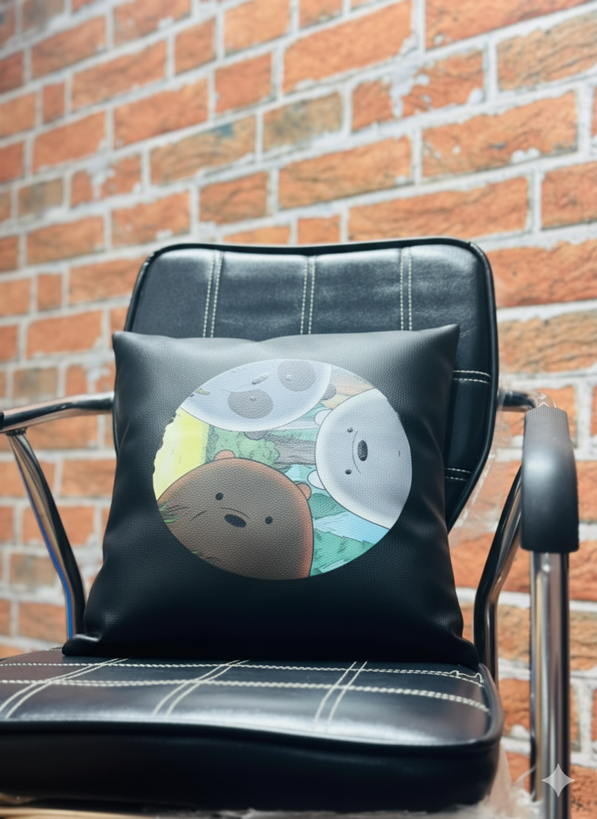 Bear Faux Leather Cushion