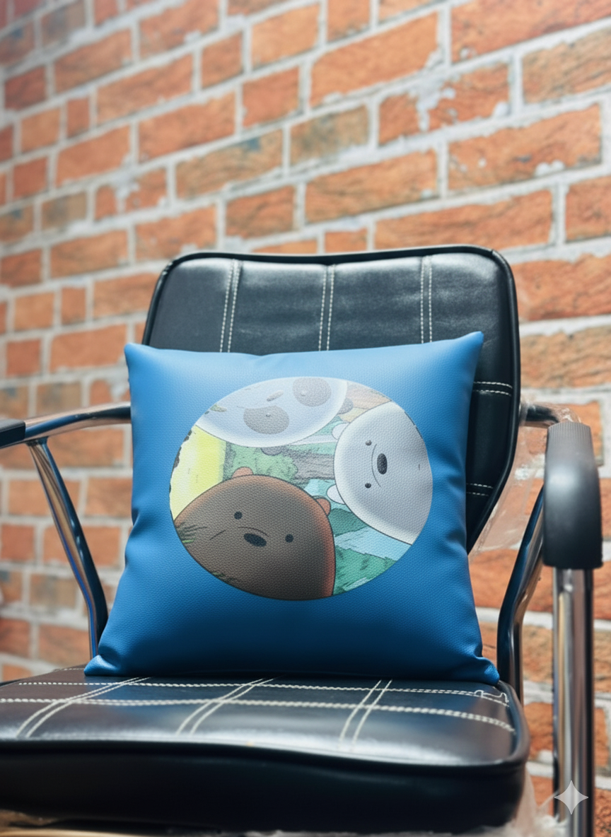 Bear Faux Leather Cushion