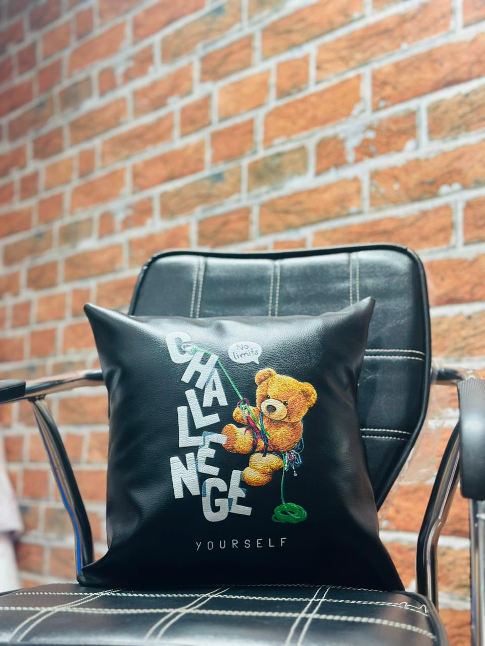 Bear Faux Leather Cushion