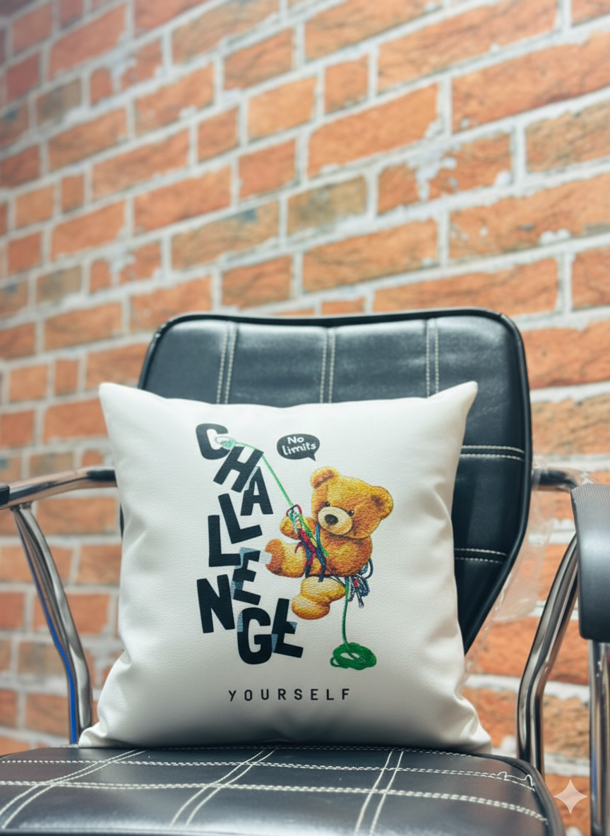 Bear Faux Leather Cushion