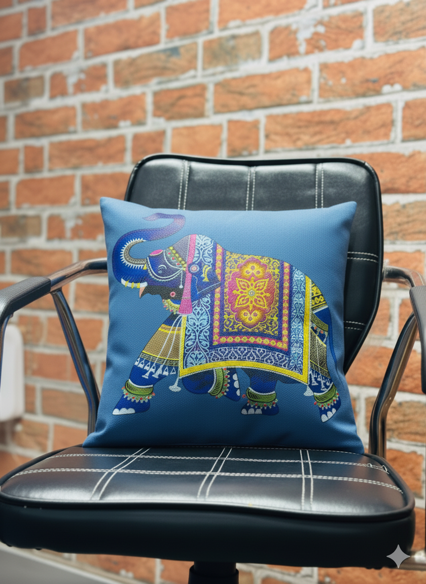 Elephant Faux Leather Cushion