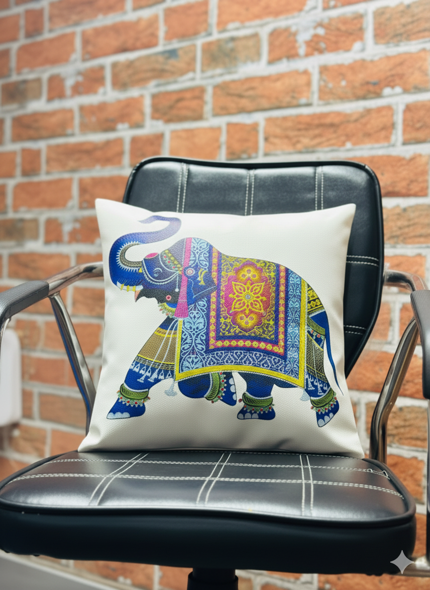 Elephant Faux Leather Cushion