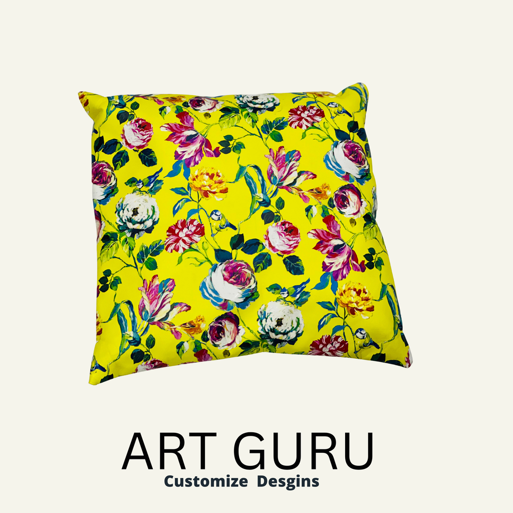 3D Flower Rexine Cushion