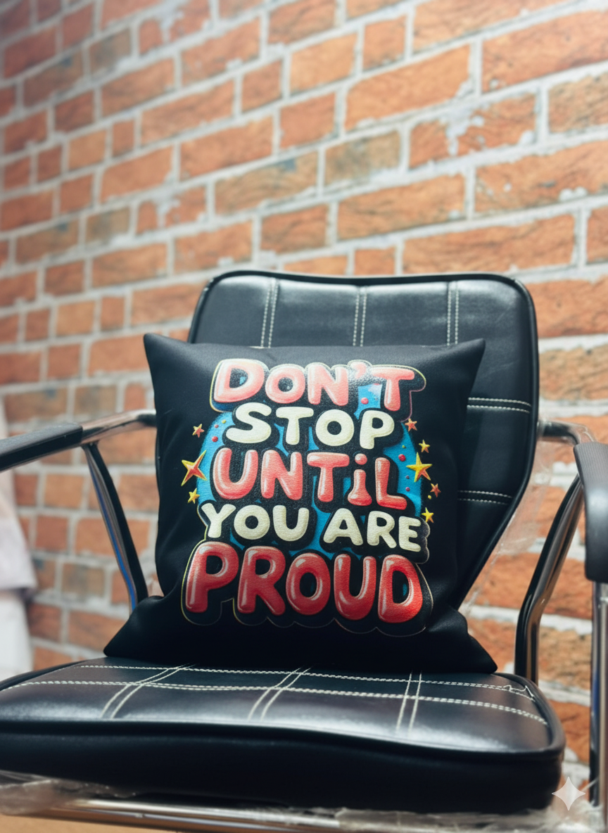Motivational Faux Leather Cushion