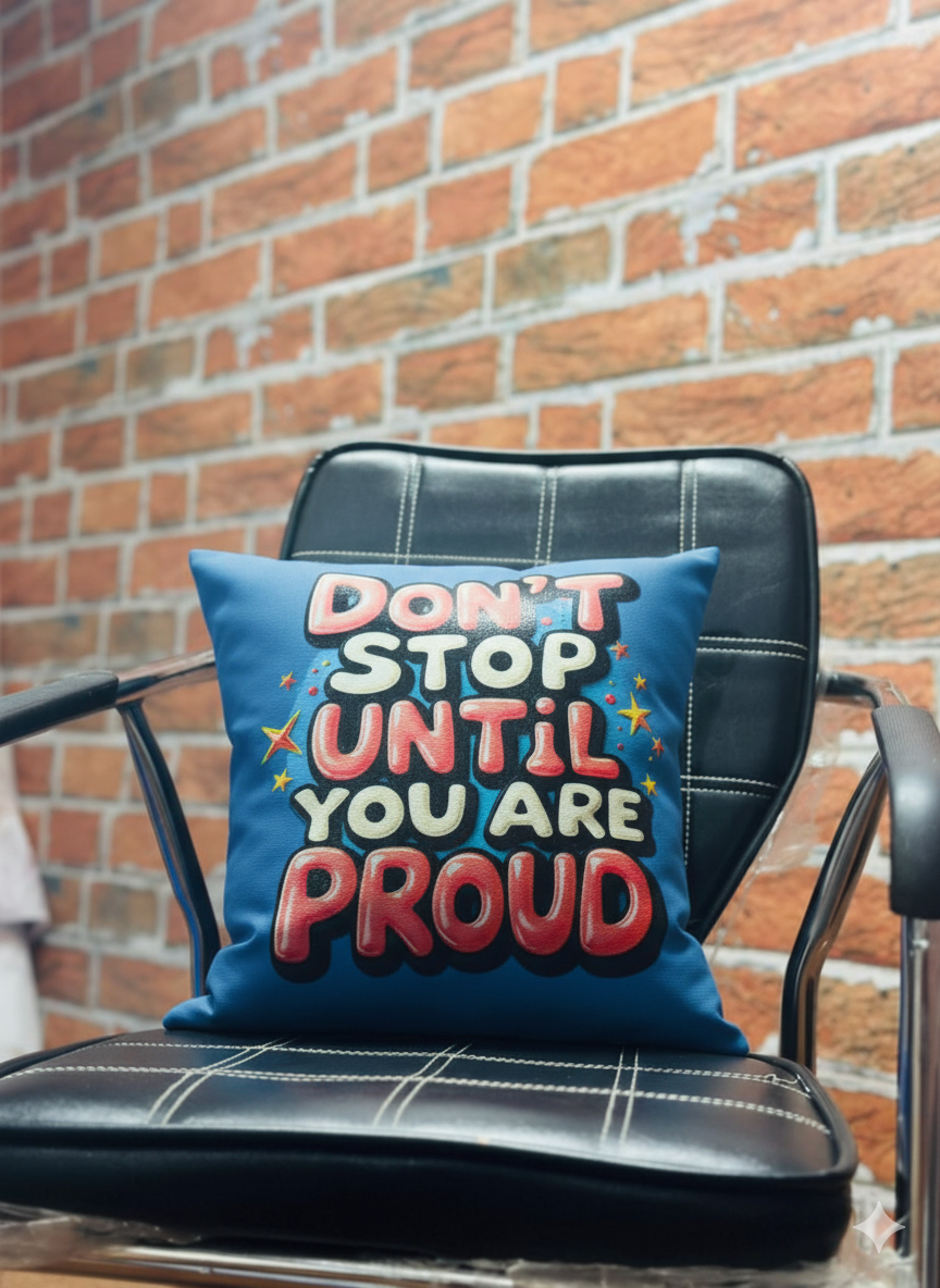 Motivational Faux Leather Cushion