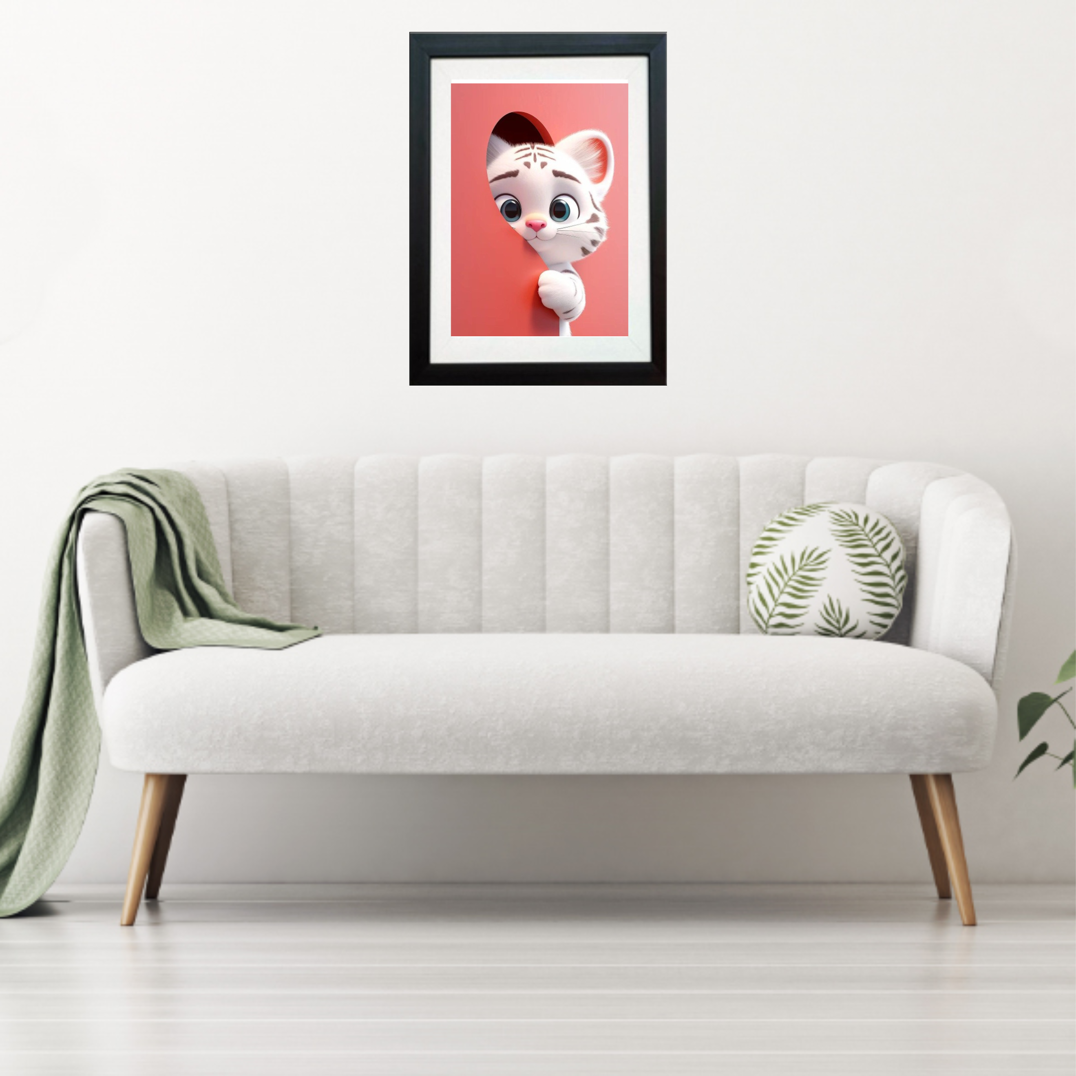 White Cat Wall Art